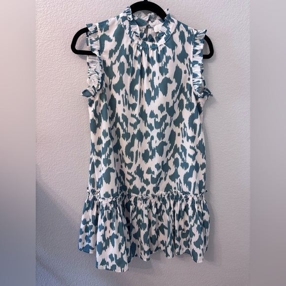 Pinch Dresses & Skirts - Pinch Green and Cream Ruffle-Sleeve Animal Print Dress